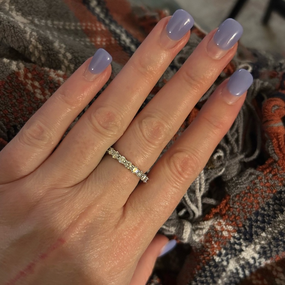 1.5 CT Moissanite Sterling Silver Women's Eternity Band / Ring size 7